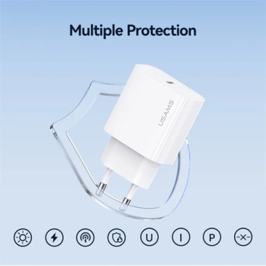 Usams Φορτιστής Τοίχου Cc226, Usb-C, 20W, Λευκός Usams Φορτιστής Τοίχου Cc226, Usb-C, 20W, Λευκός