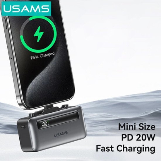 Usams Power Bank Cd233, Usb-C/Lightning Έξοδος, 4500Mah, 20W, Γκρι Usams Power Bank Cd233, Usb-C/Lightning Έξοδος, 4500Mah, 20W, Γκρι