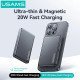Usams Power Bank Cd242, Magnetic Wireless, Usb-C Έξοδος, 10000Mah, 20W, Γκρι Usams Power Bank Cd242, Magnetic Wireless, Usb-C Έξοδος, 10000Mah, 20W, Γκρι