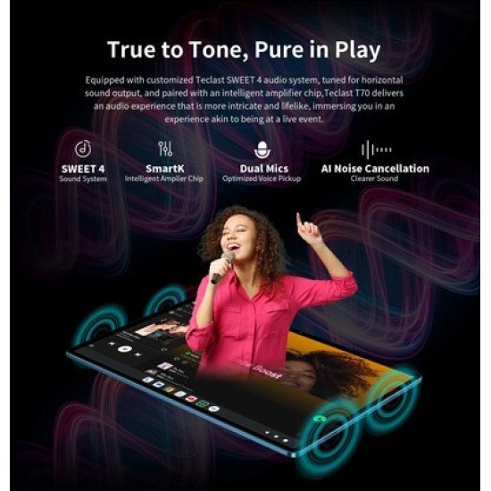 Teclast Tablet T70, 14", 8/256Gb, 4G, Android 14, 10000Mah, Μπλε