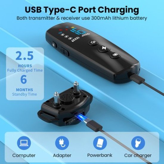 Powertech Ηλεκτρικό Κολάρο Εκπαίδευσης Σκύλου Pt-1398 Με Ασύρματο Χειριστήριο, Εμβέλεια 800M Powertech Ηλεκτρικό Κολάρο Εκπαίδευσης Σκύλου Pt-1398 Με Ασύρματο Χειριστήριο, Εμβέλεια 800M