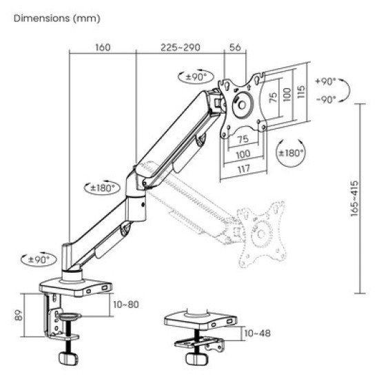 Powertech Βάση Γραφείου Οθόνης Pt-1424, 17-32", Έως 9Kg Powertech Βάση Γραφείου Οθόνης Pt-1424, 17-32", Έως 9Kg