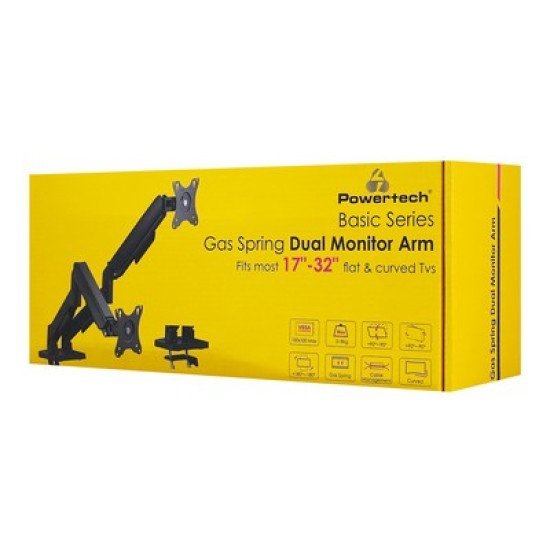 Powertech Βάση Γραφείου Για 2X Οθόνες Pt-1425, 17-32", Έως 9Kg Powertech Βάση Γραφείου Για 2X Οθόνες Pt-1425, 17-32", Έως 9Kg