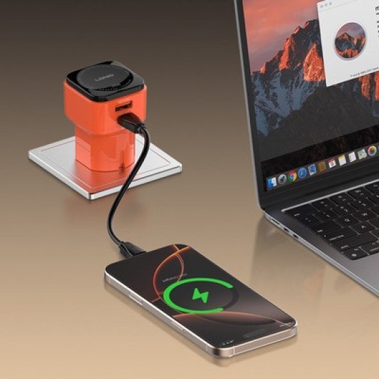 Ldnio Φορτιστής Τοίχου Q2420 Με Καλώδιο, Usb/Usb-C, 45W, Universal Πρίζα, Πορτοκαλί Ldnio Φορτιστής Τοίχου Q2420 Με Καλώδιο, Usb/Usb-C, 45W, Universal Πρίζα, Πορτοκαλί