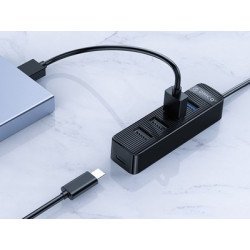 Orico Usb Hub Twu32-4A, 4X Θυρών, Usb 3.0, 5Gbps, Usb Σύνδεση, Μαύρο