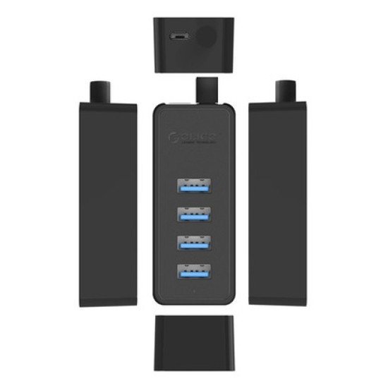 Orico Usb Hub W5P-U3, 4X Θυρών, Usb 3.0, 5Gbps, Usb Σύνδεση, 1M Καλώδιο, Μαύρο Orico Usb Hub W5P-U3, 4X Θυρών, Usb 3.0, 5Gbps, Usb Σύνδεση, 1M Καλώδιο, Μαύρο