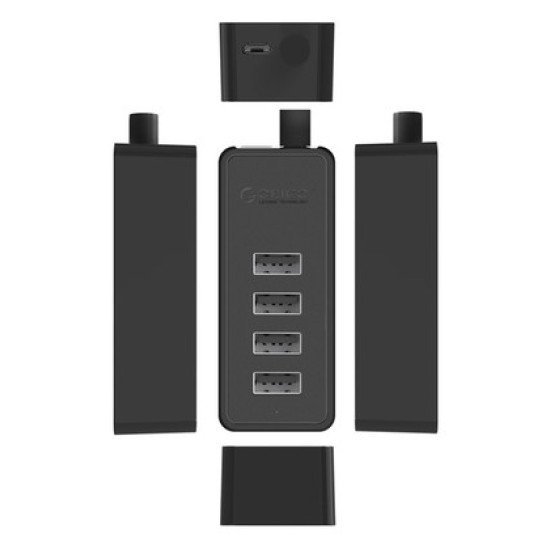 Orico Usb Hub W5P-U2, 4X Θυρών, Usb 2.0, 480Mbps, Usb Σύνδεση, 1M Καλώδιο, Μαύρο Orico Usb Hub W5P-U2, 4X Θυρών, Usb 2.0, 480Mbps, Usb Σύνδεση, 1M Καλώδιο, Μαύρο