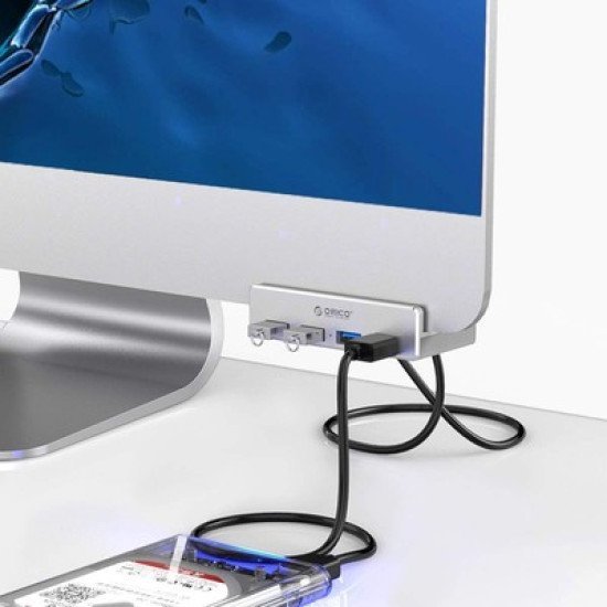 Orico Usb Hub Mh4Pu-P Με Σφιγκτήρα, 4X Θυρών, 5Gbps, Usb Σύνδεση, Ασημί Orico Usb Hub Mh4Pu-P Με Σφιγκτήρα, 4X Θυρών, 5Gbps, Usb Σύνδεση, Ασημί