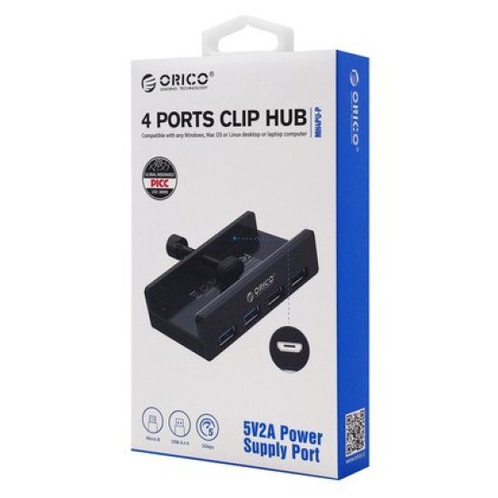 Orico Usb Hub Mh4Pu-P Με Σφιγκτήρα, 4X Θυρών, 5Gbps, Usb Σύνδεση, Ασημί Orico Usb Hub Mh4Pu-P Με Σφιγκτήρα, 4X Θυρών, 5Gbps, Usb Σύνδεση, Ασημί