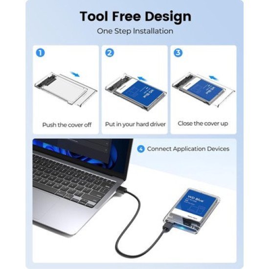Orico Θήκη Για 2.5" Sata Hdd/Ssd 2139U3, 5Gbps, Διάφανη Orico Θήκη Για 2.5" Sata Hdd/Ssd 2139U3, 5Gbps, Διάφανη