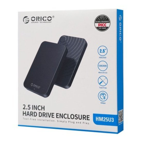 Orico Θήκη Για 2.5" Sata Hdd/Ssd Hm25U3, 5Gbps, Μαύρη Orico Θήκη Για 2.5" Sata Hdd/Ssd Hm25U3, 5Gbps, Μαύρη