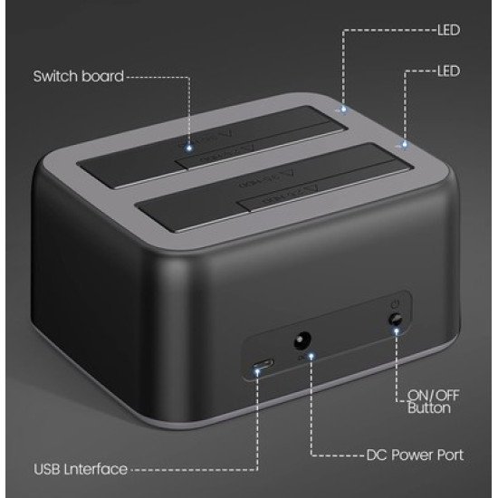 Orico Docking Station Για 2.5" Ή 3.5" Sata Hdd/Ssd 6829C3-V1, 2 Θέσεων, 5Gbps, Μαύρο Orico Docking Station Για 2.5" Ή 3.5" Sata Hdd/Ssd 6829C3-V1, 2 Θέσεων, 5Gbps, Μαύρο