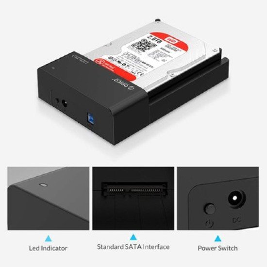 Orico Docking Station Για 2.5" Ή 3.5" Sata Hdd/Ssd 6518Us3-V2, 5Gbps, Μαύρο Orico Docking Station Για 2.5" Ή 3.5" Sata Hdd/Ssd 6518Us3-V2, 5Gbps, Μαύρο