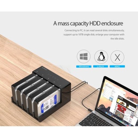 Orico Docking Station Για 2.5" Ή 3.5" Sata Hdd/Ssd 6558Us3-C, 5 Θέσεων, 5Gbps, Clone Function, Μαύρο Orico Docking Station Για 2.5" Ή 3.5" Sata Hdd/Ssd 6558Us3-C, 5 Θέσεων, 5Gbps, Clone Function, Μαύρο