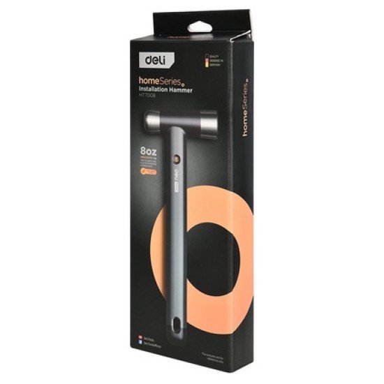 Deli Σφυρί Μπάλας Ht7008 Με Αντιολισθητική Λαβή, 250Gr, 245Mm, Γκρι/Μαύρο
