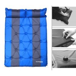 Home Use Αυτοφούσκωτο Στρώμα Huh-0238 Με Μαξιλάρι, Διπλό, 192X132X3Cm, Μπλε/Γκρι
