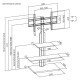 Powertech Βάση Τηλεόρασης Δαπέδου Pt-1422, 32-75", Έως 40Kg, Με Ράφια