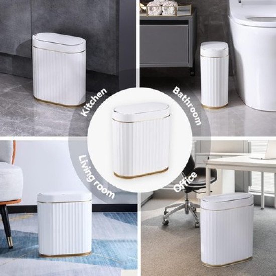 Home Use Κάδος Απορριμμάτων Huh-0226 Με Φωτοκύτταρο, 7Lt, Λευκός Home Use Κάδος Απορριμμάτων Huh-0226 Με Φωτοκύτταρο, 7Lt, Λευκός