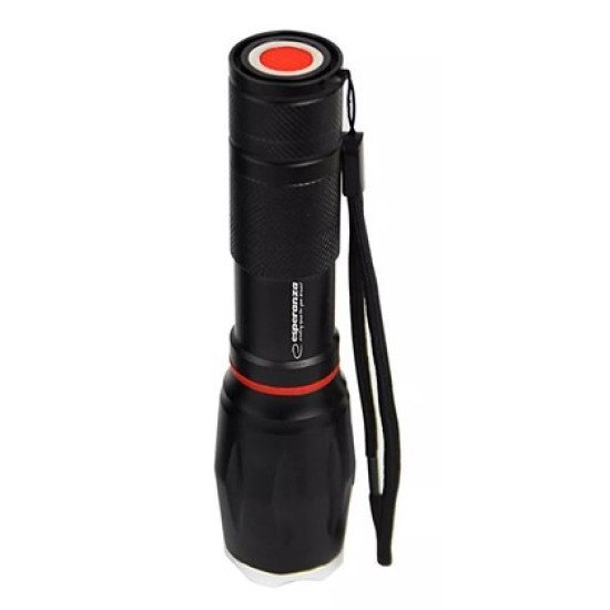 Esperanza Φορητός Φακός Led Eot070, 250Lm, Ipx3, Zoom, Με Μαγνήτη, Μαύρος