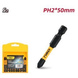 Deli Σετ Μύτες Κατσαβιδιού Dl251050 Για Δραπανοκατσάβιδο, Σταυρωτές, Ph2X50Mm, 10Τμχ Deli Σετ Μύτες Κατσαβιδιού Dl251050 Για Δραπανοκατσάβιδο, Σταυρωτές, Ph2X50Mm, 10Τμχ