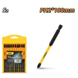 Deli Σετ Μύτες Κατσαβιδιού Dl251100 Για Δραπανοκατσάβιδο, Σταυρωτές, Ph2X100Mm, 10Τμχ Deli Σετ Μύτες Κατσαβιδιού Dl251100 Για Δραπανοκατσάβιδο, Σταυρωτές, Ph2X100Mm, 10Τμχ