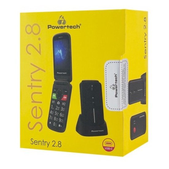 Powertech Κινητό Τηλέφωνο Sentry 2.8, 2.8", Dual Sim, Πλήκτρο Sos, Μαύρο Powertech Κινητό Τηλέφωνο Sentry 2.8, 2.8", Dual Sim, Πλήκτρο Sos, Μαύρο
