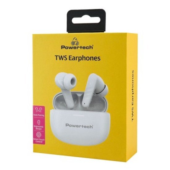 Powertech Earphones Με Θήκη Φόρτισης Pt-1432, True Wireless, 35/300Mah, Μαύρα Powertech Earphones Με Θήκη Φόρτισης Pt-1432, True Wireless, 35/300Mah, Μαύρα