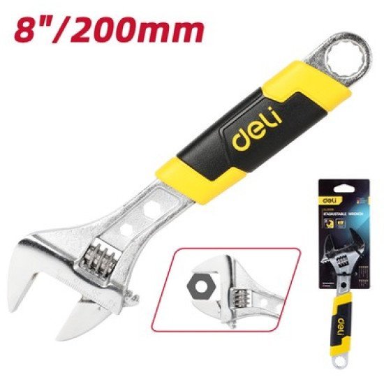 Deli Γαλλικό Κλειδί Dl30108, Αντιολισθητική Λαβή, Ρυθμιζόμενο 0-30Mm, 200Mm