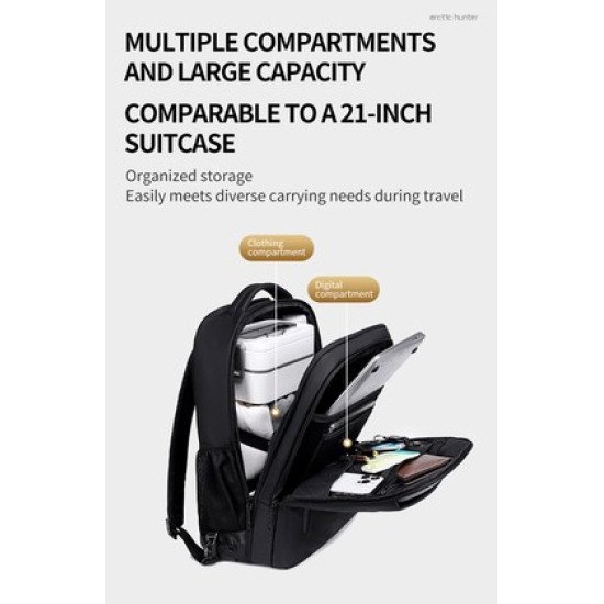Arctic Hunter Τσάντα Ταξιδίου Lg1500165 Με Θήκη Laptop 15.6", Τροχήλατη, 27L, Μαύρη Arctic Hunter Τσάντα Ταξιδίου Lg1500165 Με Θήκη Laptop 15.6", Τροχήλατη, 27L, Μαύρη