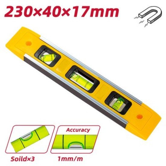 Deli Αλφάδι Dl290230 Με 3 Μάτια, Πλαστικό, Μαγνητικό, 23Cm