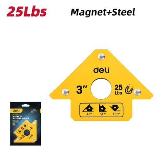 Deli Μαγνητική Γωνία Συγκόλλησης Dl-Hdw25 Με 45°/90°/135° Γωνίες, 3", 11Kg Deli Μαγνητική Γωνία Συγκόλλησης Dl-Hdw25 Με 45°/90°/135° Γωνίες, 3", 11Kg