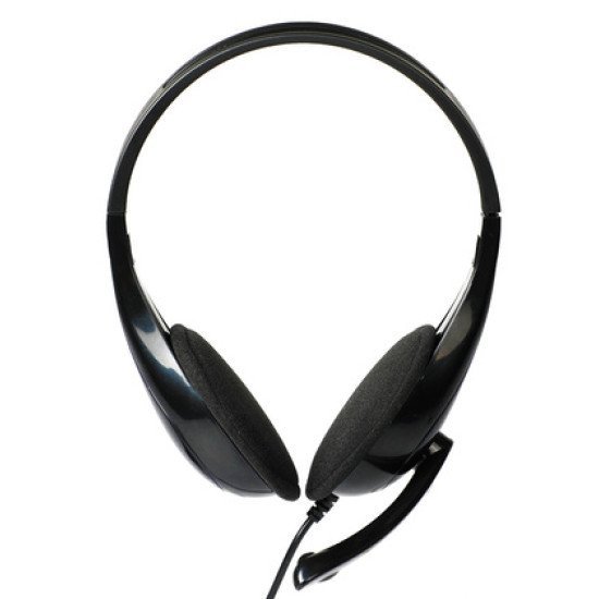 Powertech Headphones Με Μικρόφωνο Pt-734 105Db, 40Mm, 3.5Mm, 1.8M, Μαύρο