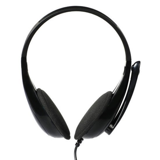 Powertech Headphones Με Μικρόφωνο Pt-734 105Db, 40Mm, 3.5Mm, 1.8M, Μαύρο