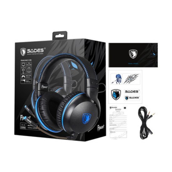 Sades Gaming Headset Fpower Sa-717-Bl, Multiplatform, 3.5Mm