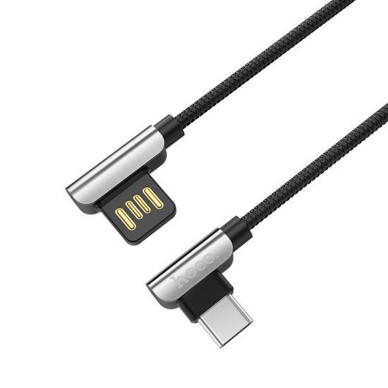 Καλώδιο σύνδεσης Hoco U42 Exquisite Steel USB σε USB-C Fast Charging 2.4A Μαύρο 1.2m