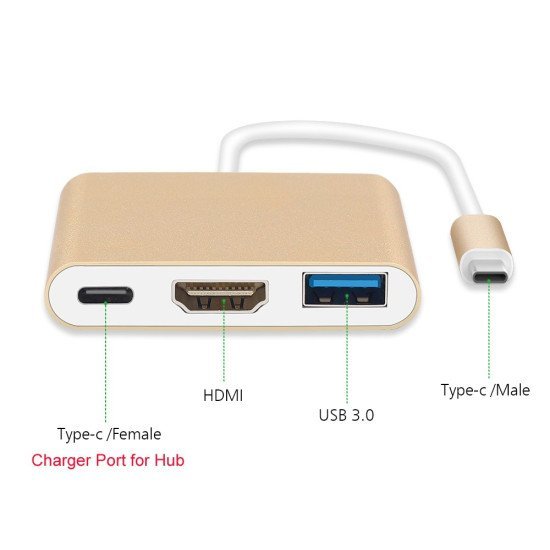 Αντάπτορας Ancus HiConnect USB USB-C σε HDMI,USB-C και USB