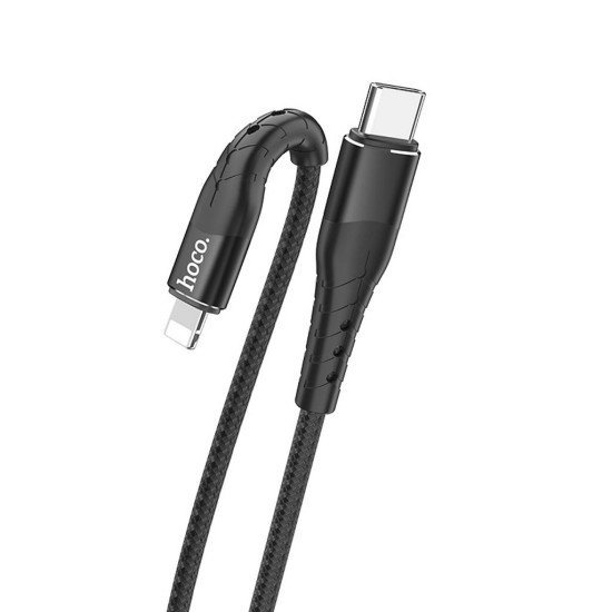 Καλώδιο σύνδεσης Hoco U64 Superior PD USB-C σε Lightning Fast Charging 3.0A 18W Μαύρο 1.2m