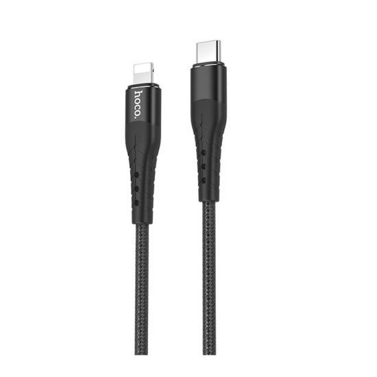 Καλώδιο σύνδεσης Hoco U64 Superior PD USB-C σε Lightning Fast Charging 3.0A 18W Μαύρο 1.2m