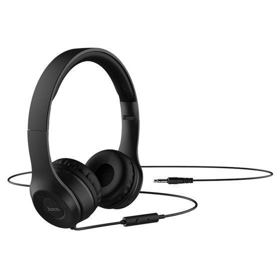 Ακουστικά Stereo Hoco W21 Graceful Charm 3.5mm με Μικρόφωνο Μαύρα