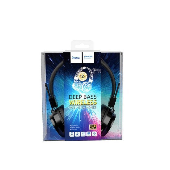 Wireless Ακουστικά Stereo Hoco W25 Promise Μαύρα με μικρόφωνο