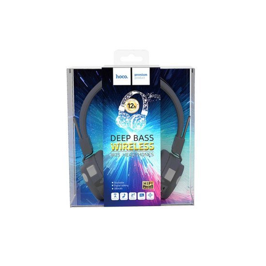 Wireless Ακουστικά Stereo Hoco W25 Promise Γκρι με μικρόφωνο