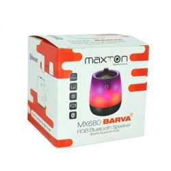 Φορητό Ηχείο Bluetooth Maxton Barva MX680 3W με Ενσωματωμένο Μικρόφωνο MicroSD AUX-In Υποδοχή 3.5mm και 5 λειτουργίες φωτισμού