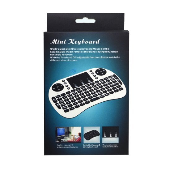 Πληκτρολόγιο και Τηλεχειριστήριο Wireless Keywin Mini Rii i8+ με για Smartphone, Tablet, PC, και SmartTV Μαύρο