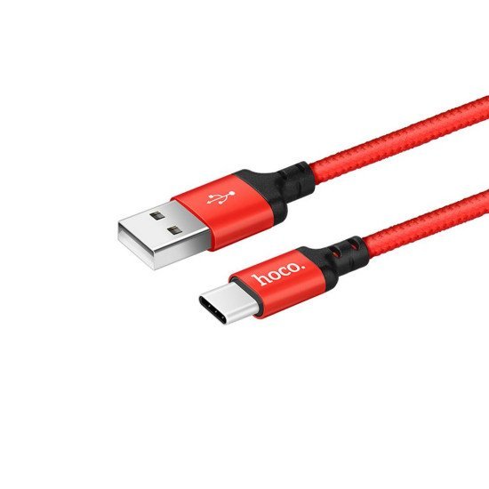 Καλώδιο σύνδεσης Hoco X14 Times Speed USB σε Type C Fast Charging 2.0A Μαύρο/Κόκκινο 1m