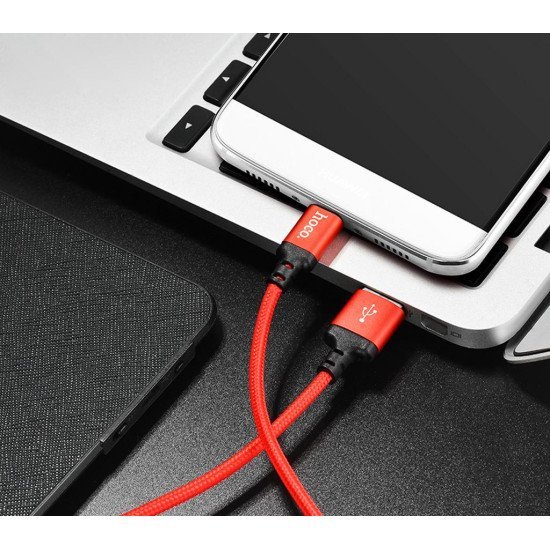 Καλώδιο σύνδεσης Hoco X14 Times Speed USB σε Type C Fast Charging 2.0A Μαύρο/Κόκκινο 1m