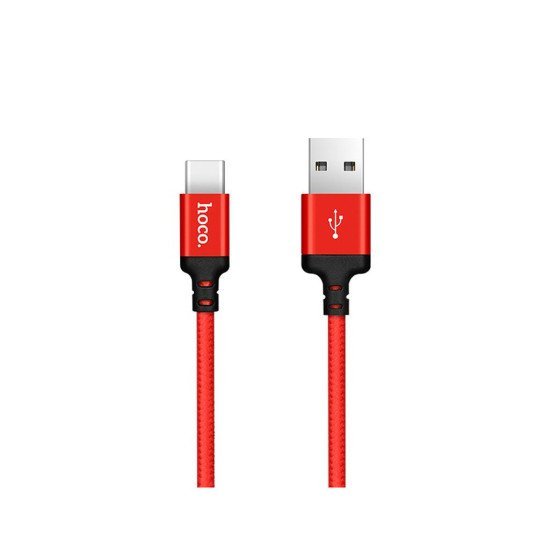 Καλώδιο σύνδεσης Hoco X14 Times Speed USB σε Type C Fast Charging 2.0A Μαύρο/Κόκκινο 1m