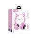 Wireless Ακουστικά Stereo Hoco W27 Cat ear Ροζ Γκρί 300mAh Micro SD και AUX