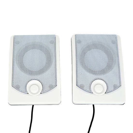 Ηχείο Stereo Multimedia Leerfei K37 Perfect Sound 2X3W με Ενσωματωμένο Amplifier και Σύνδεση 3.5mm και USB φόρτιση, Μαύρο-Λευκό
