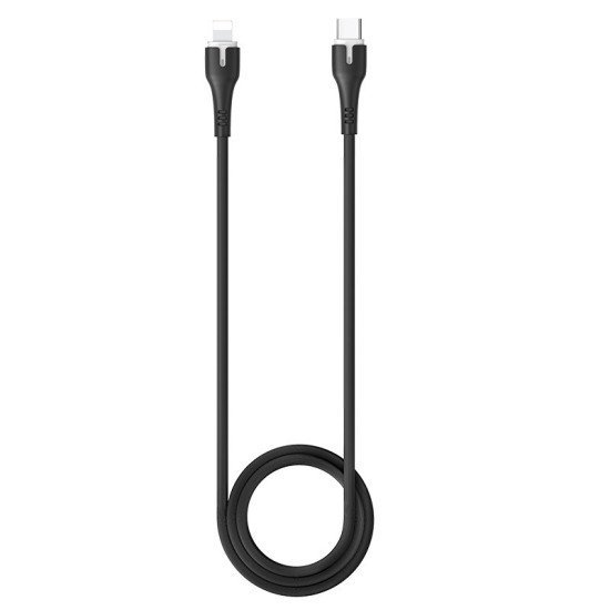 Καλώδιο σύνδεσης Hoco X45 Surplus USB C σε Lightning 2.4A με Ένδειξη LED για φόρτιση και μεταφορά δεδομένων Μαύρο 1m