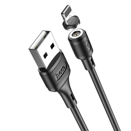 Καλώδιο σύνδεσης Hoco X52 Sereno USB σε Lightning 2.4A με Μαγνητικό Αποσπώμενο Βύσμα Μαύρο 1m